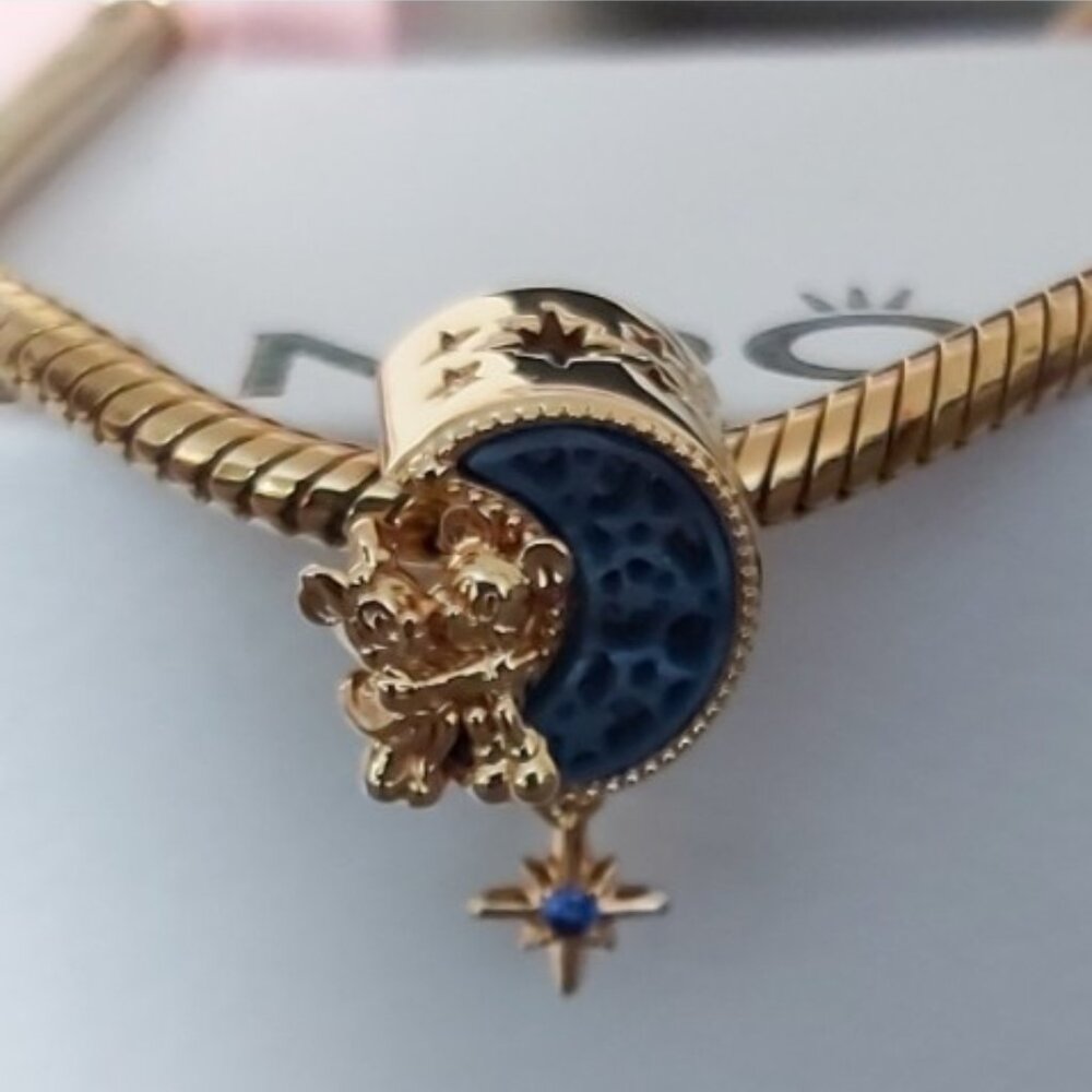 PANDORA *Retired* Sterling Silver & 14K Gold-Plated Disney Mickey & Minnie - Picture 12 of 16